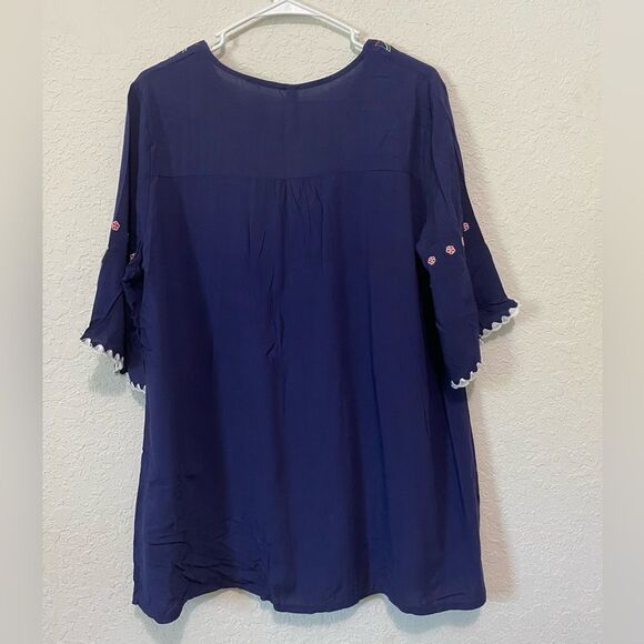 Ashir Aley 100% Cotton Embroidered Bohemian Loose Fitting Top - Picture 6 of 13